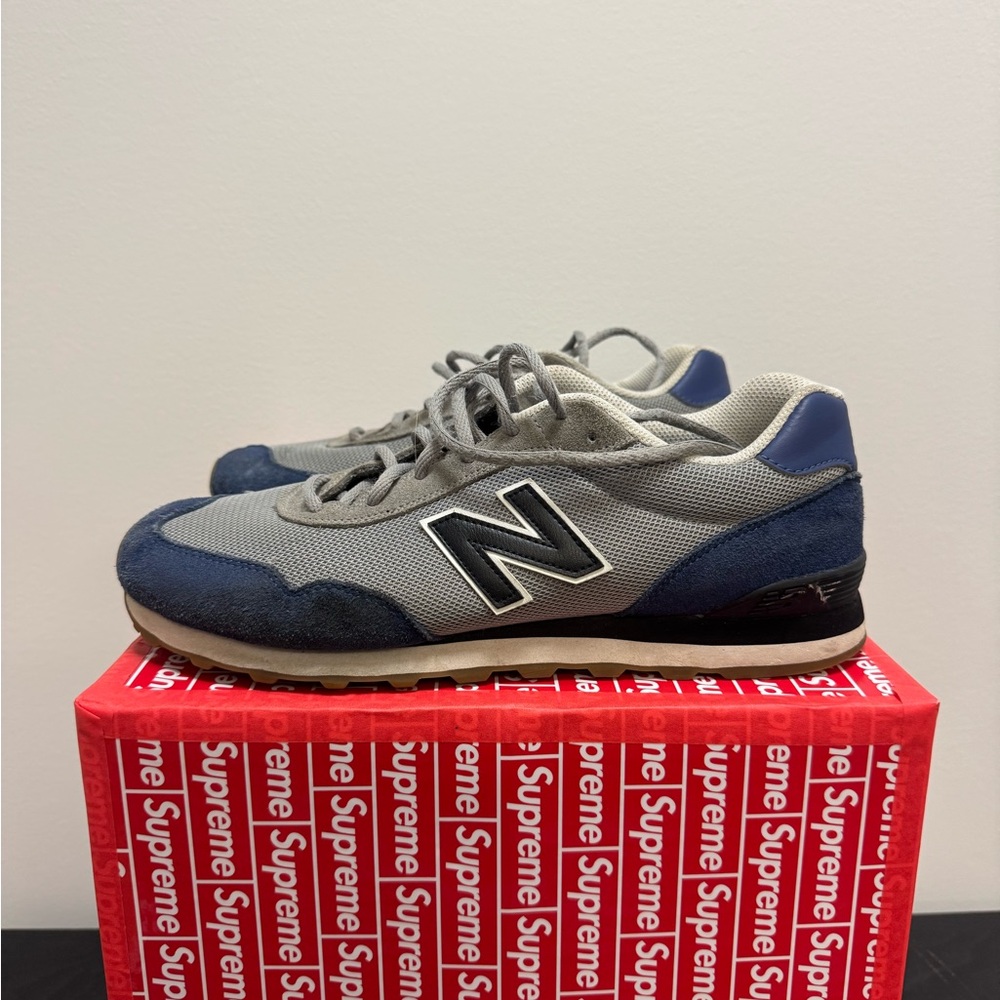 New Balance Gray and Blue Retro Sneakers